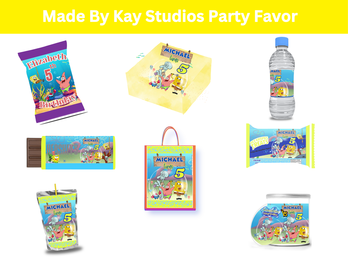 SpongeBob Party Favor Template