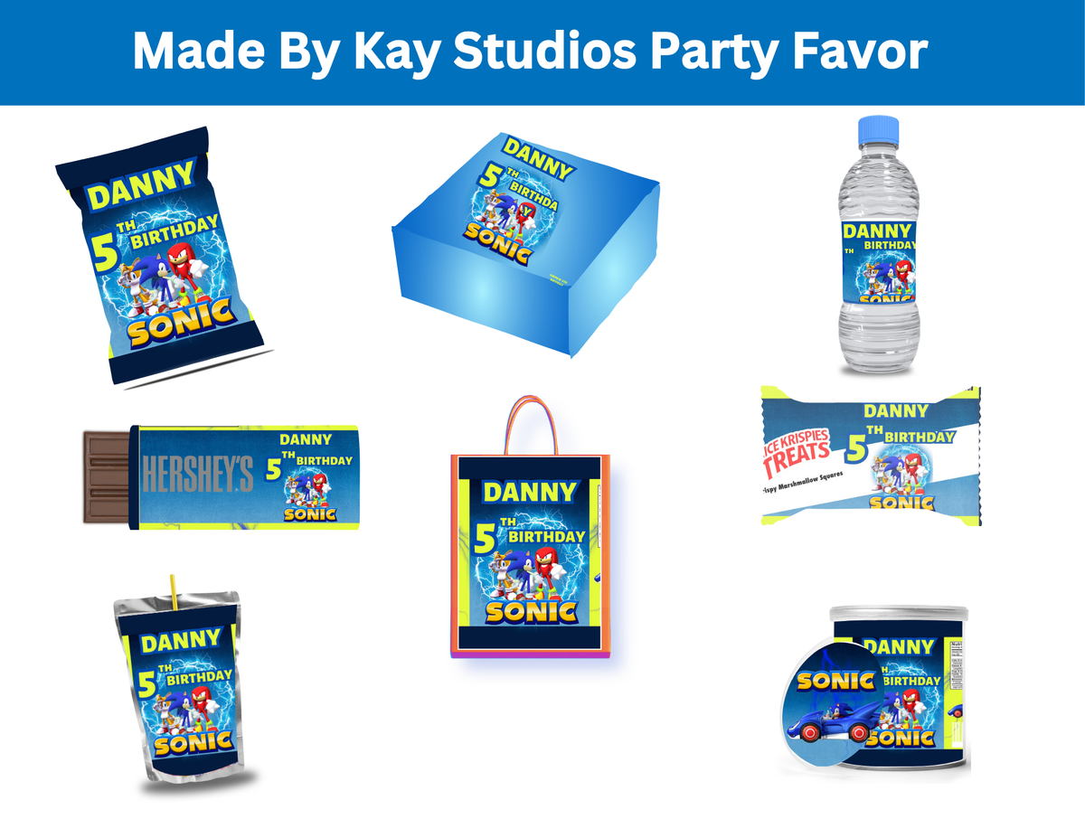 Sonic Party Favor Template