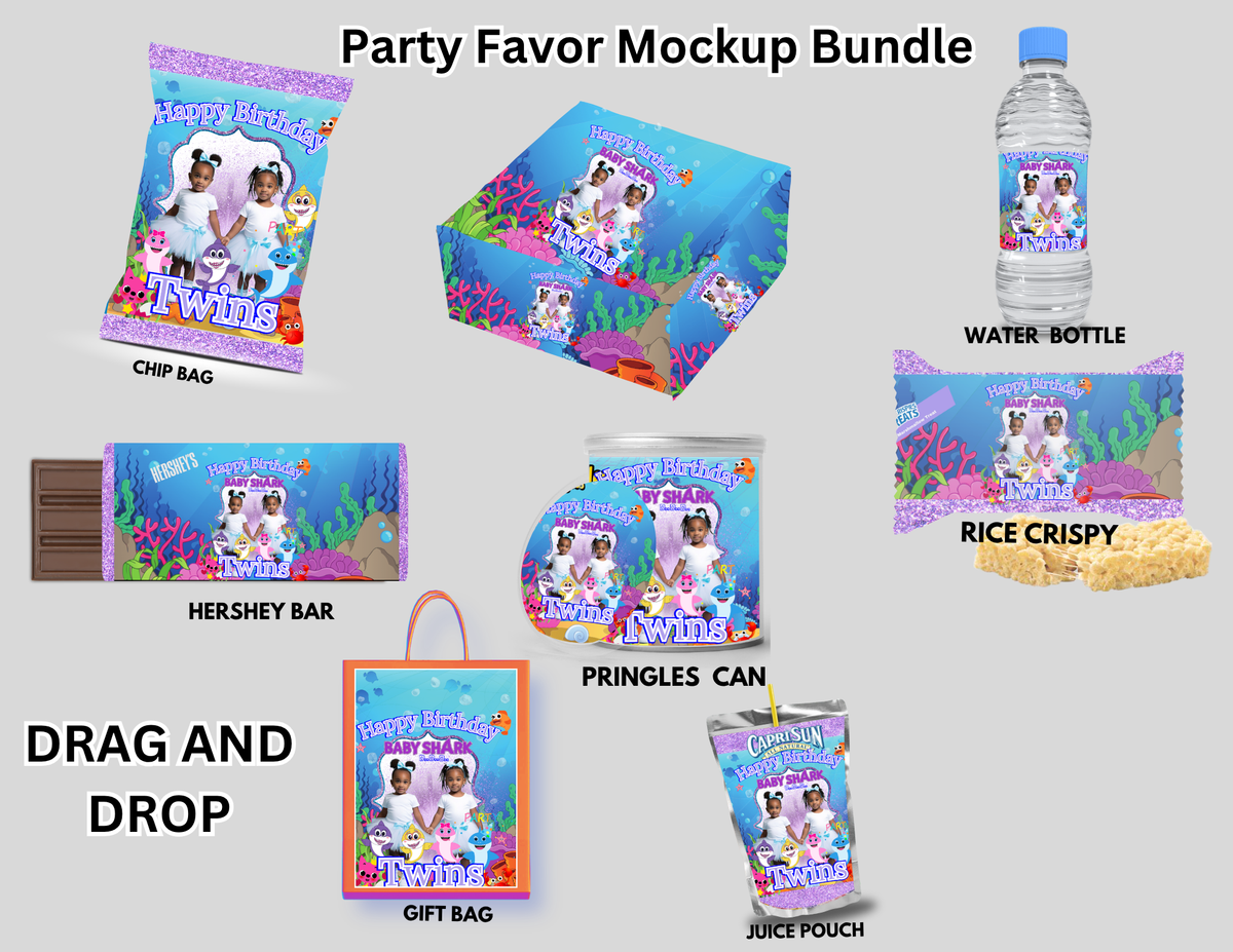 Baby Shark Party Favor Digital Template